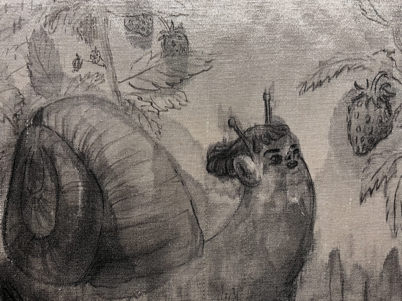 ink on silk painting